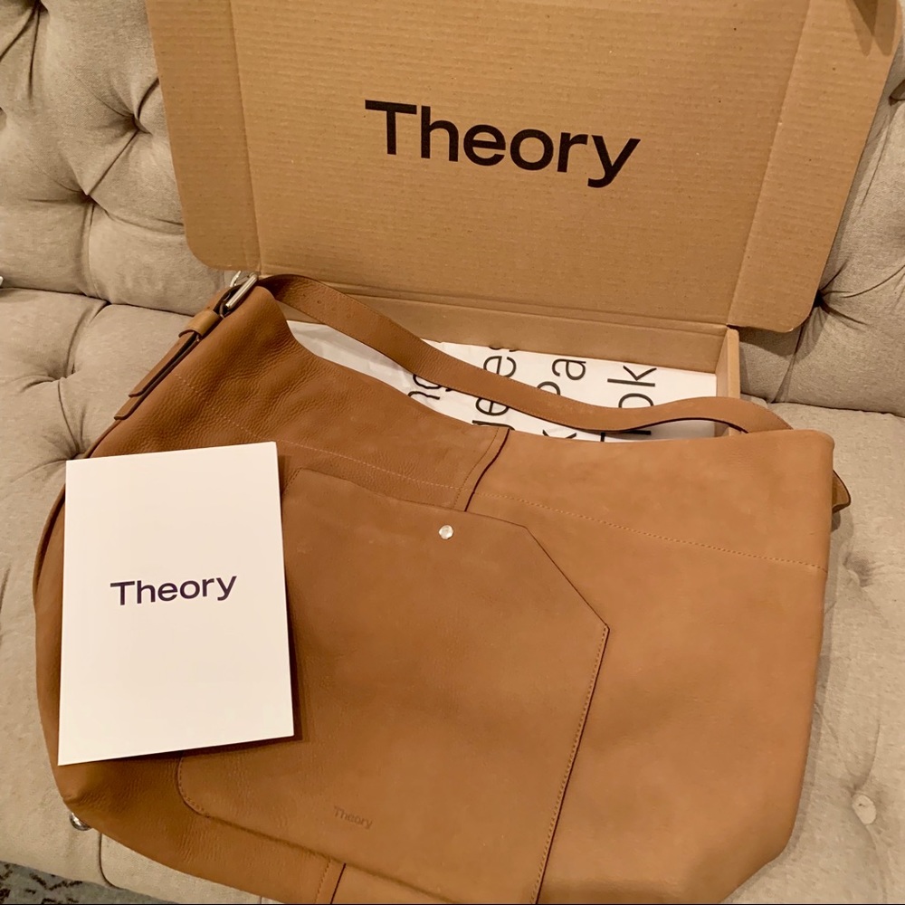 Theory Large Suede Hobo Bag - Picture 1 of 8